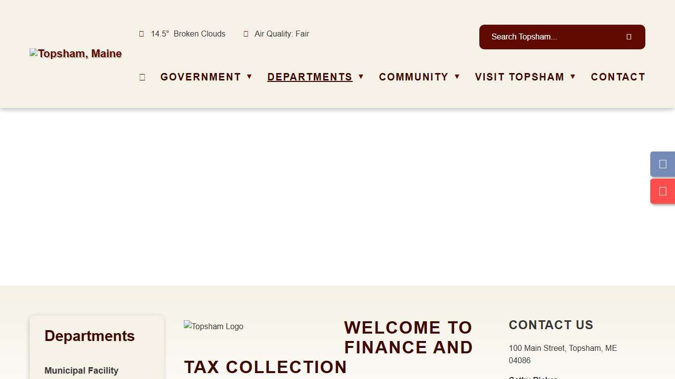 Finance & Tax Collection - Topsham, Maine