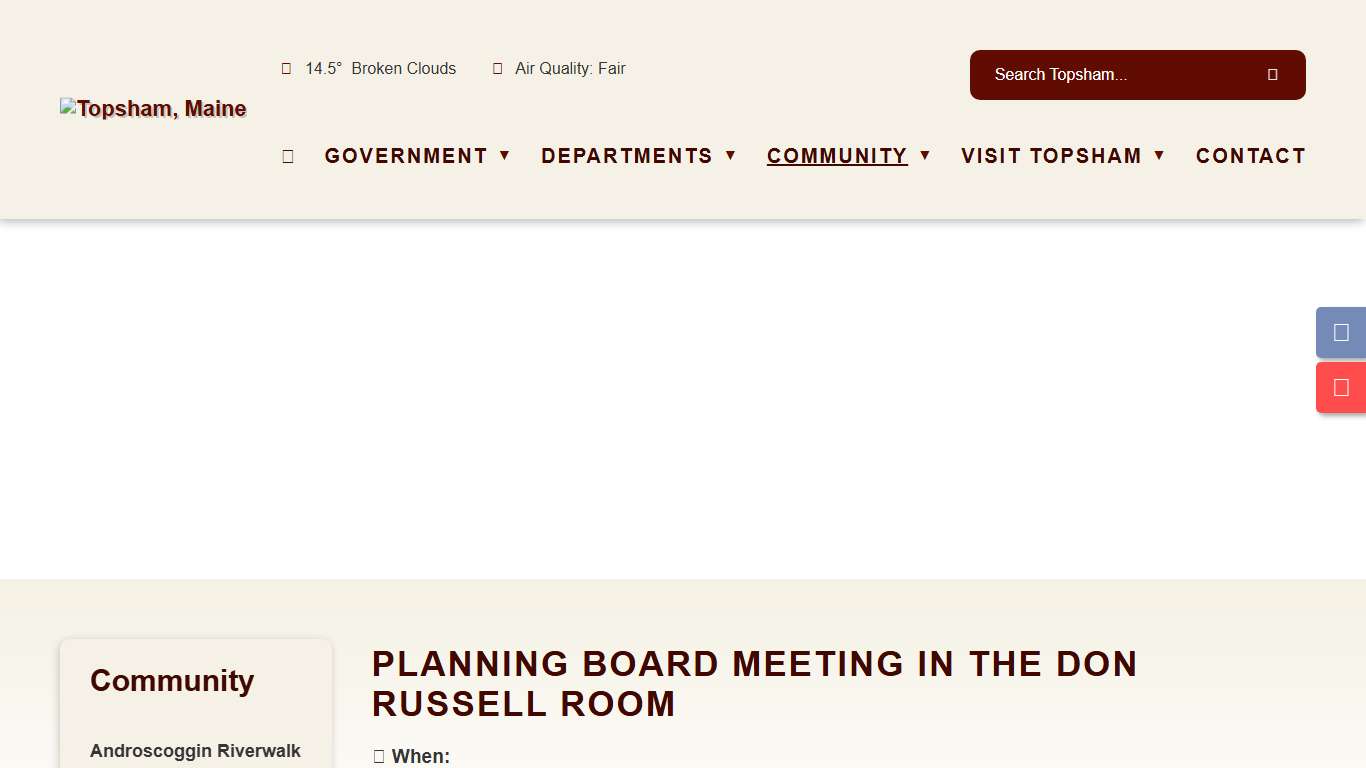 - Upcoming Events - Topsham, Maine