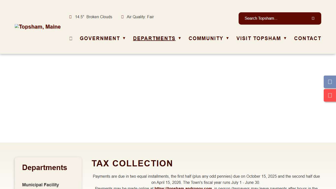 Tax Collection - Topsham, Maine